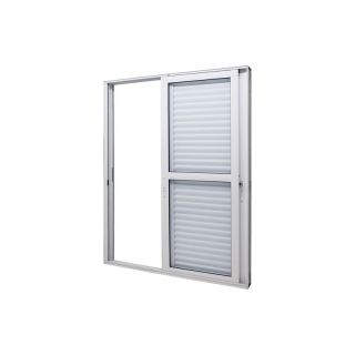 Porta Balcão em Alumínio Branco Perfecta Max 215x120 x13,1cm 3 Folhas Móveis c/ Fechadura Jap 1