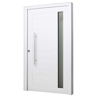 Porta de Giro Lambril em Alumínio Branco Fascino 220x140x7,8cm Esquerda c/ Fech Rolete Puxador Jap 1
