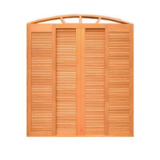 Porta Balcão Veneziana Quadriculada Arco 6 Folhas em Madeira Maciça Cedro Arana Casmavi 1