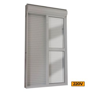 Porta com Persiana Integrada de Alumínio Automatizada 220V 220 x 150 x 14cm Branco Suprema MMachado 1