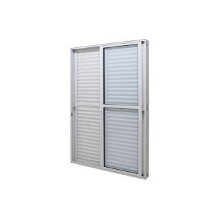 Porta Balcão em Alumínio Branco Caribe Max 215x150x11,8cm 3 Folhas Móveis c/ Fechadura Jap 1