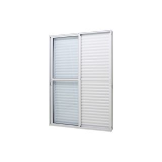 Porta Balcão em Alumínio Branco Caribe Max 215x120x12,2cm 3 Folhas Móveis Jap 1