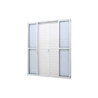 Porta Balcão em Alumínio Branco Caribe Max 215x200x11,8cm 6 Folhas c/ Fechadura Jap 1