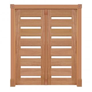 Portal Pivotante 07 Vidros Mod. 355 em Madeira Maciça Cedro Arana Casmavi 1