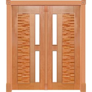 Portal Pivotante Mix p/Vidro Mod. 325 em Madeira Maciça Cedro Arana Casmavi 1