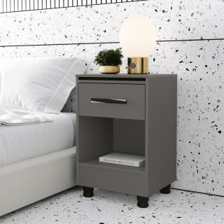Mesa de Cabeceira Delta Grafite MDF 39x61,5cm