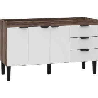 Gabinete de Cozinha Tamarindo e Branco em Madeira Montado 154cm Flamingo Cozimax