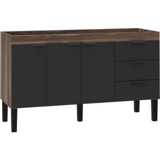 Gabinete de Cozinha Tamarindo e Preto em Madeira Montado 154cm Flamingo Cozimax