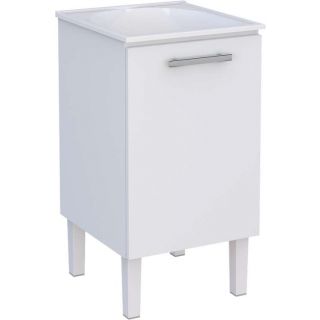 Gabinete de Lavanderia Branco em Aço 50x50 cm com Tanque Sintético Branco Venus Cozimax 1