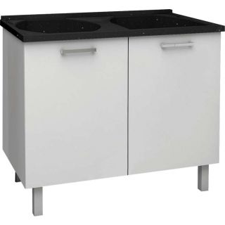 Gabinete de Lavanderia Preto em Aço com Tanque Sintético Granito Preto Max Cozimax 1