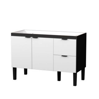 Gabinete de Cozinha Preto e Branco em Madeira Montado 114cm Colibri Cozimax