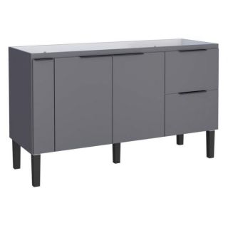 Gabinete de Cozinha Cinza em Madeira Montado 144cm Cisne Cozimax