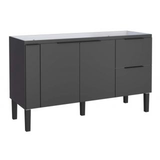 Gabinete de Cozinha Preto em Madeira Montado 144cm Cisne Cozimax
