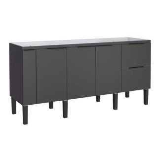 Gabinete de Cozinha Preto em Madeira Montado 174cm Cisne Cozimax