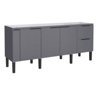 Gabinete de Cozinha Cinza em Madeira Montado 194cm Cisne Cozimax