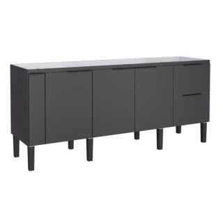 Gabinete de Cozinha Preto em Madeira Montado 194cm Cisne Cozimax