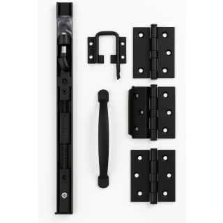Kit de Ferragens Preto para porta Camarão