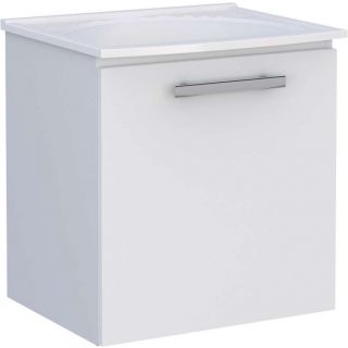 Gabinete de Lavanderia Branco em Aço 50x40 cm Suspenso com Tanque Sintético Branco Venus Cozimax 1