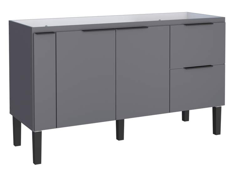 Gabinete de Cozinha Cinza em Madeira 144cm Cisne Cozimax