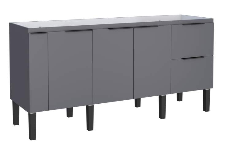 Gabinete de Cozinha Cinza em Madeira 174cm Cisne Cozimax