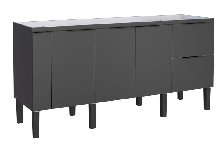 Gabinete de Cozinha Preto em Madeira 174cm Cisne Cozimax