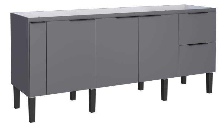 Gabinete de Cozinha Cinza em Madeira Montado 194cm Cisne Cozimax