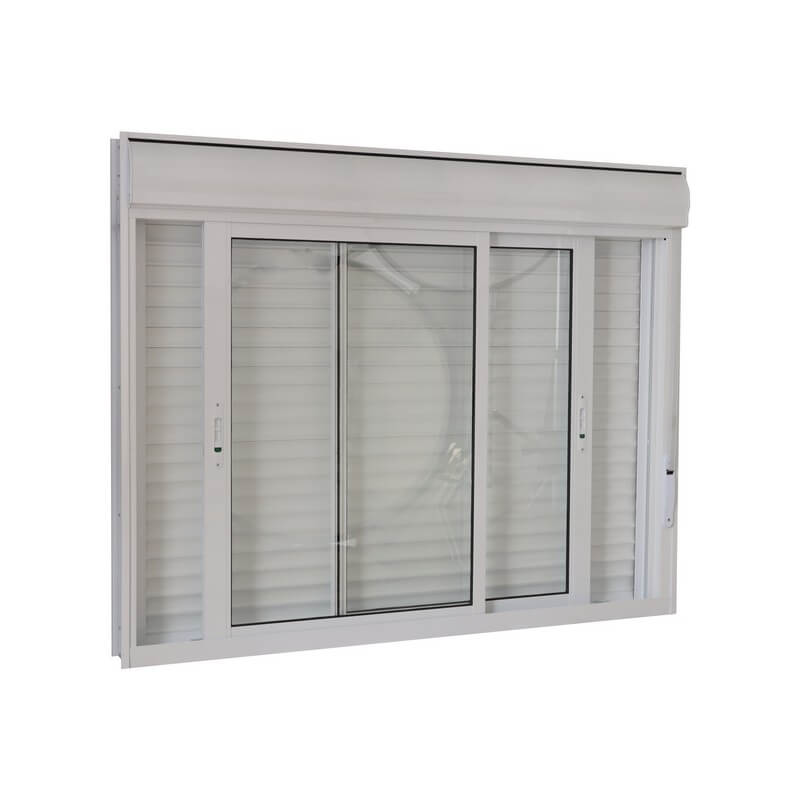 Janela Integrada Veneziana em Alumínio 100 x 120 x 12 cm 2 Folhas Branco Suprema MMachado